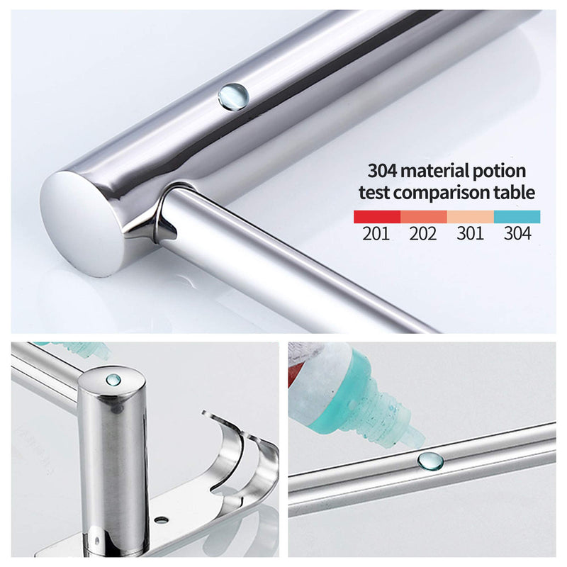 Stretchable 24-30 Inches Towel Bar for Bathroom Kitchen Hand Towel Holder Dish Cloths Hanger SUS304 Stainless Steel RUSTPROOF Wall Mount No Drill Sdjustable (Two BAR) TWO BAR - NewNest Australia