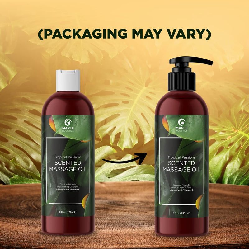 Tropical Sensual Massage Oil for Couples - Exotic Full Body Massage Oil - Relaxing and Moisturizing Body Oil for Men and Women Featuring Natural Aromatic Oils for Romantic Gifts for Her and Him - NewNest Australia