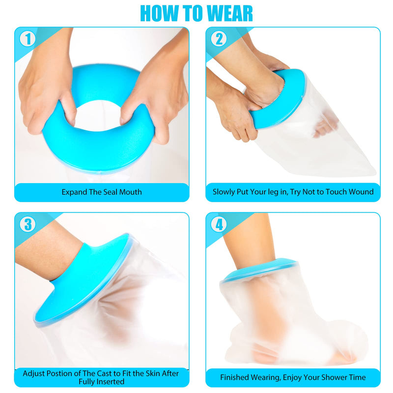 Waterproof Foot Cast Cover for Shower: Cast and Bandage Protector for Bathing, Plaster Cast Cover Clear Cast and Dressing, Reusable Watertight Protection Dry for Broken Foot, Ankle - NewNest Australia