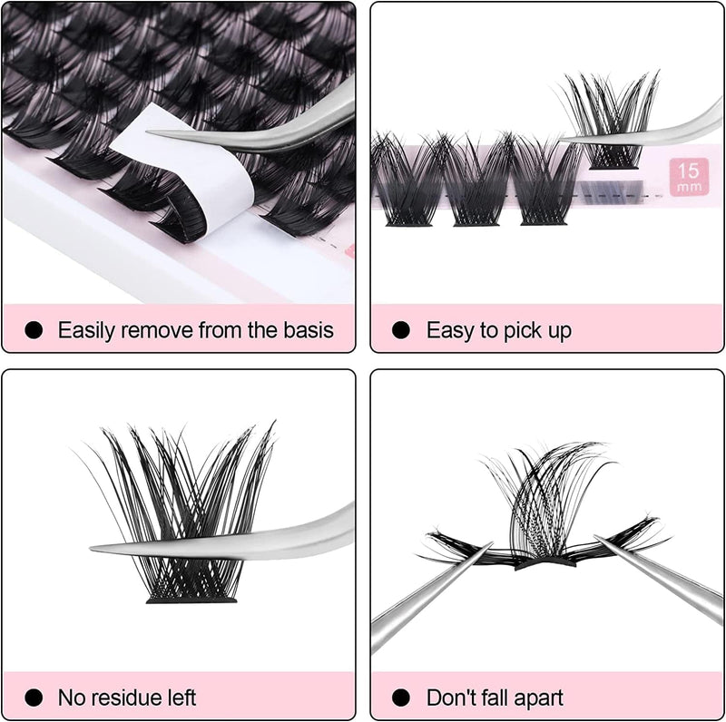 Fenshine Cluster Lashesindividual Lashes Wide Stem C/D Curl 9-15Mm Length Diy Eyelash Extension Individual Soft False Lashes For Personal Use At Home‚¶ (Mix 9-15Mm, 144Pcs D Curl) 1 Piece (Pack Of 1) - NewNest Australia