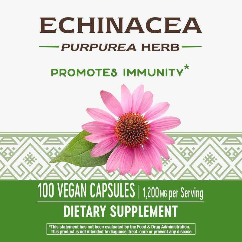 Nature's Way Echinacea Purpurea Herb, 1,200 mg per serving, 180 Capsules 100 Count (Pack of 1) - NewNest Australia