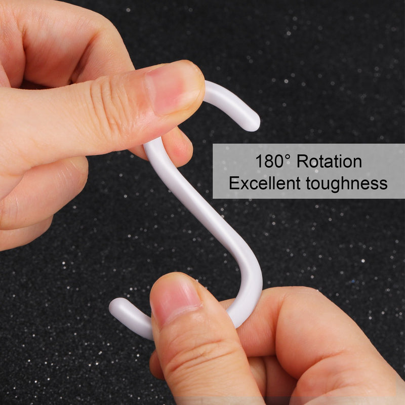 24 Packs Plastic Shower Curtain Rings Hooks for Bathroom Shower Window Rod (White) White - NewNest Australia