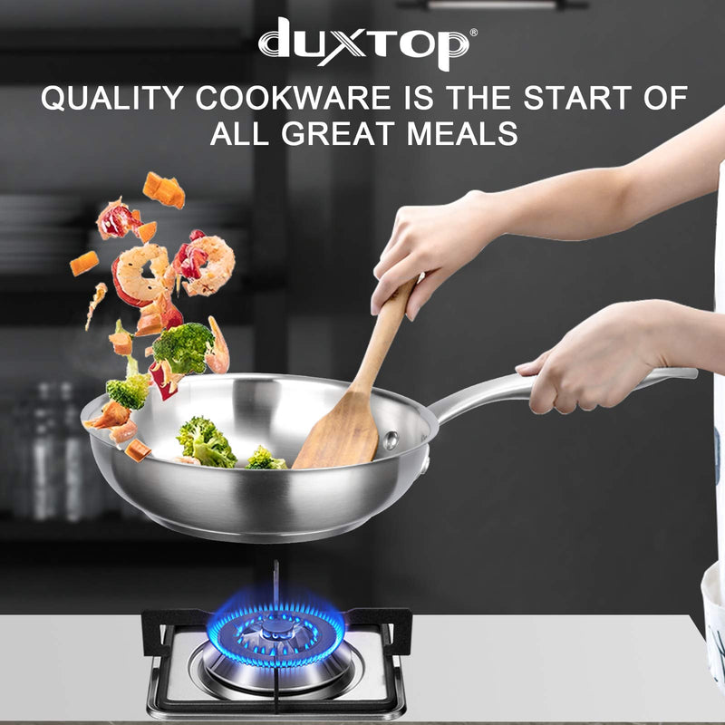 Duxtop Professional Stainless Steel Fry Pan, Induction Ready Cookware with Impact-bonded Technology, 8 Inches 8-Inch - NewNest Australia