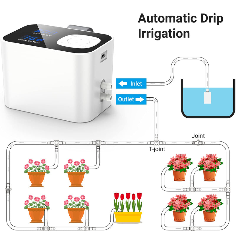 Kollea Automatic Watering System, Indoor Plant Self Watering System Automatic Drip Irrigation Kit with 60-Day Programmable Timer, LED Display & USB Power, Indoor Irrigation System for Potted Plants - NewNest Australia