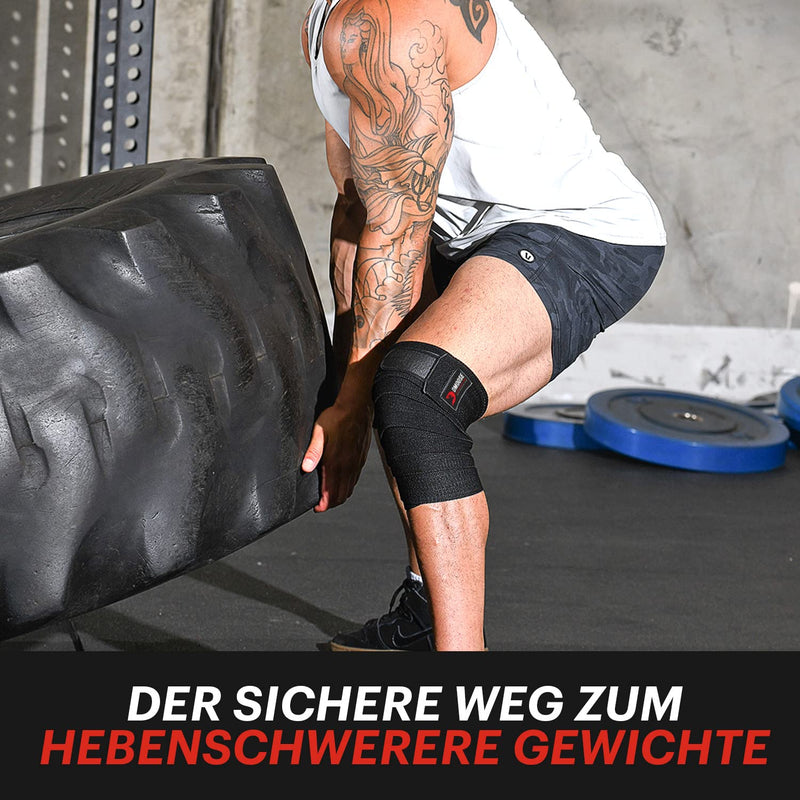 Dmoose Fitness Knee Wraps Strength Training Bodybuilding For Squats, Weightlifting, Powerlifting, Deadlifts And Fitness Training, 78 Inch Long, Reinforced Knee Legs For Men Or Women - NewNest Australia