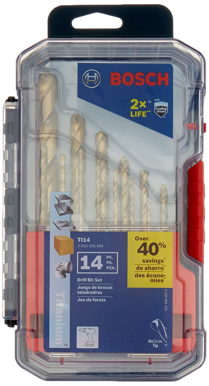 Bosch TI14 Titanium Metal Drill Bit Set (14 Piece) - NewNest Australia