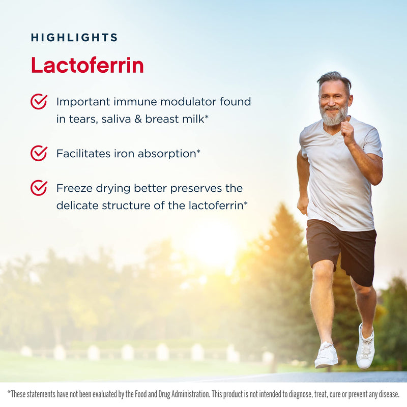 Jarrow Formulas Lactoferrin 250 mg - 60 Capsules - Immune-Supporting Glycoprotein - Support Healthy Immune Function & Iron Absorption - Freeze Dried - 60 Servings - NewNest Australia