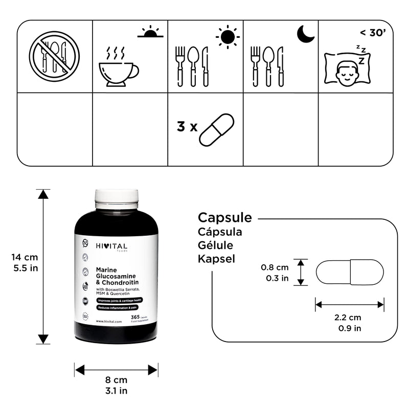 Glucosamine With Chondroitin | 365 Capsules | With Msm, Boswellia Serrata And Quercetin | Natural Anti-Inflammatory That Relieves Joint Pain And Inflammation And Strengthens Bones And Cartilage - NewNest Australia