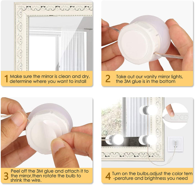 Led Vanity Mirror Lights with 10 Dimmable Light Bulbs 17ft Makeup Vanity Light for Vanity Table Dressing Room Mirror - NewNest Australia