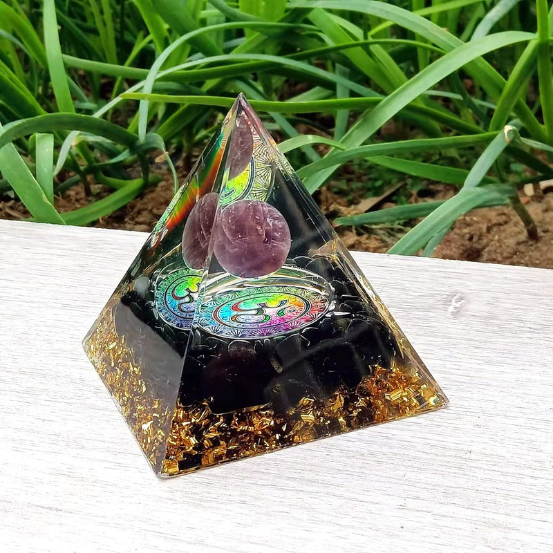 ycyingcheng Pyramid Ogan Crystal Energy Tower Nature Reiki Chakra Crushed Stone, Crystal Energy Tower Nature Reiki Chakra Crushed Stone Jewelry Flower of Life Blessing Home Office Ornaments Decor E - NewNest Australia