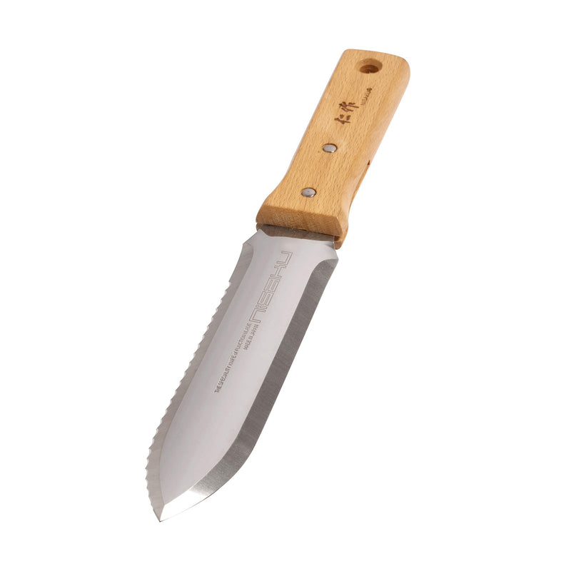 Nisaku NJP650 Hori-Hori Weeding & Digging Knife, Authentic Tomita (Est. 1960) Japanese Stainless Steel, 7.25" Blade, Wood Handle 7.25" Blade Original - NewNest Australia