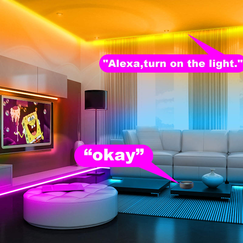 Smart Led Strip Lights WiFi 25ft Dalattin Compatible with Alexa Led Lights Music Sync 5050 16 Million Colors Changing Phone APP and 24 Key Remote for Home,Kitchen,TV,Party - NewNest Australia