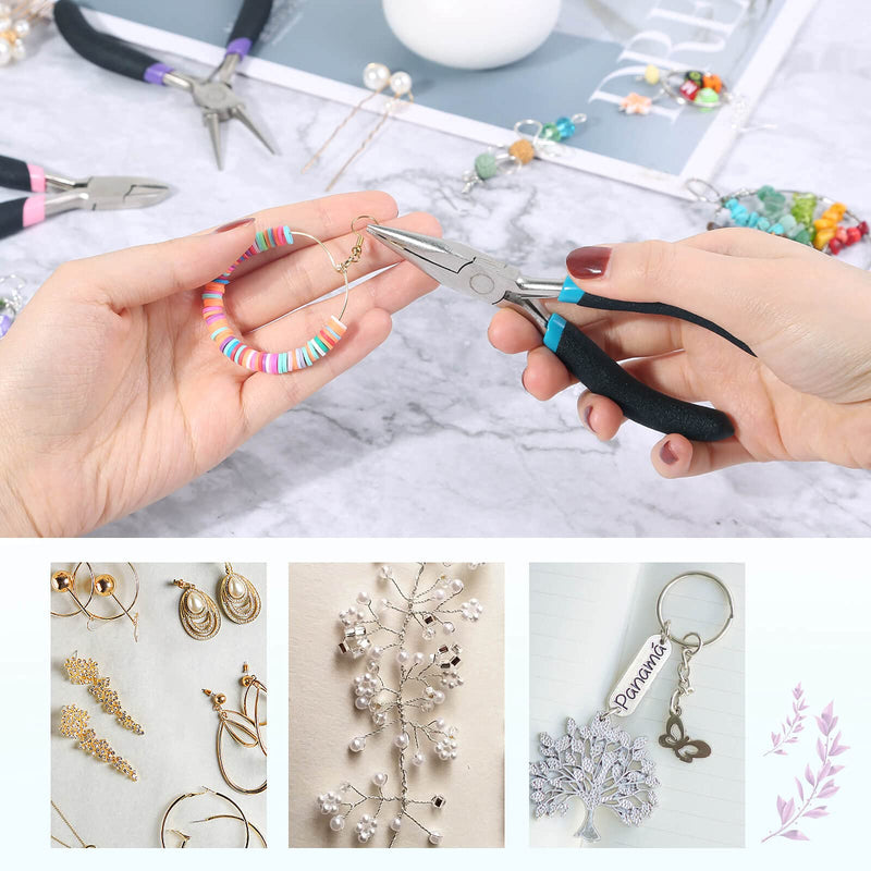 Jewelry Pliers Set, Paxcoo 3Pcs Jewelry Making Pliers Tools Kit includes Needle Nose Pliers, Round Nose Pliers, Wire Cutters for Jewelry Making Supplies, Wire Wrapping, DIY Crafts, Beading Upgrade style - NewNest Australia