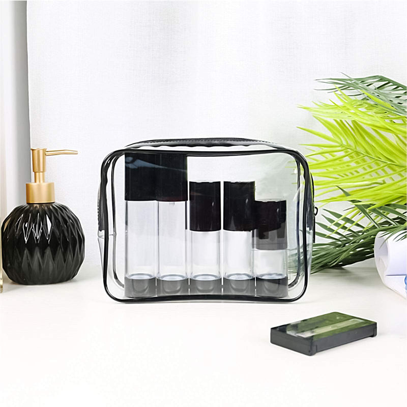 Clear Makeup Bags Set 4 PVC Zippered Toiletry Carry Pouch, Travel Toiletries Bag, Portable Cosmetic Makeup Organizer Case for Vacation, Bathroom and Organizing - NewNest Australia