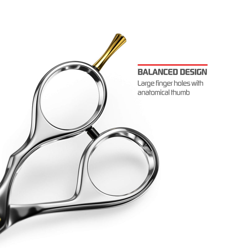 Suvorna Condor 5" Beard Scissors For Men, Moustache Scissors, Nose Hair, Facial & Body Hairdressing Scissors with tension adjustment. Razor Sharp, Serrated bottom edge cuts thickest of hairs easily. Polished Steel - NewNest Australia