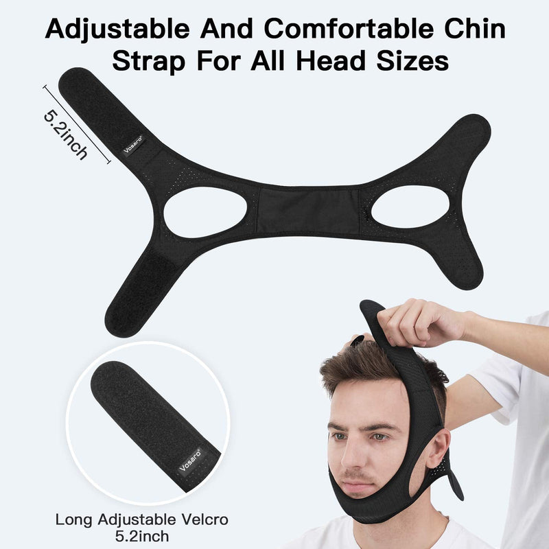 Anti Snore Chin Strap [Upgraded 2022], Vosaro Snoring Solution Effective Anti Snore Device, Adjustable and Breathable Stop Snoring Head Band for Men Women, Black - NewNest Australia