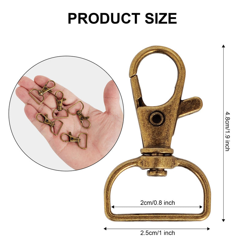 40PCS Swivel Snap Hooks, Premium Lanyard Snap Hook for Lanyard and Sewing Projects (3/4” Inside Width)(Bronze) Bronze - NewNest Australia