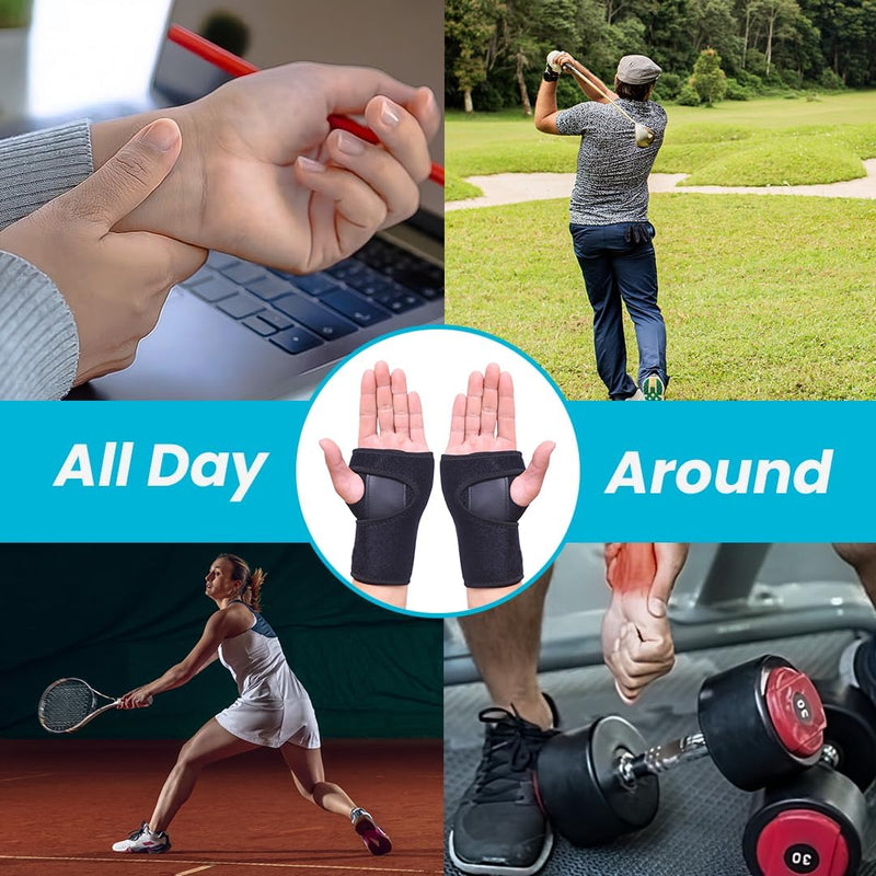 Hotcakes Wrist Supports (2PCS) for Carpal Tunnel Syndrome, Arthritis and Tendonitis – Breathable Hand and Wrist Brace Provides Wrist Splint for Joint Pain Neoprene Pair - NewNest Australia