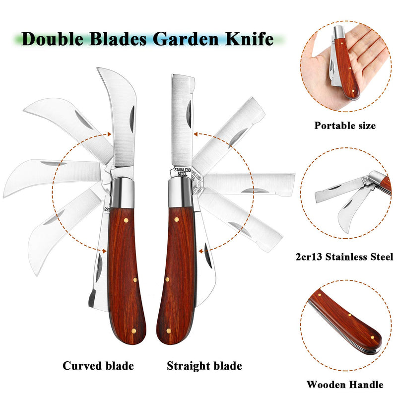 Grafting Gardening Knife for Pruning, Double Blades Garden Knife for Budding Pruning with 2 Rolls Grafting Tape Plants Repair Tapes for Floral Fruit Tree - NewNest Australia