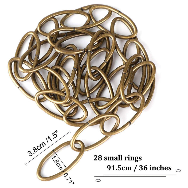 NewNest Australia - OOTSR Swivel Swag Hook, Heavy Duty Swivel Ceiling Hook and Metal Chain Extension for Hanging Plants/Chandeliers/Baskets/Indoor & Outdoor Use, Brass Color, 36 inches Chain 