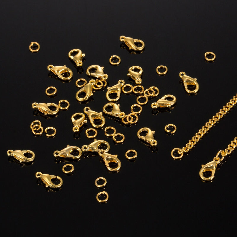33 Feet Gold Plated Link Chain Necklace with 30 Jump Rings and 20 Lobster Clasps for Men Women Jewelry Chain DIY Making (1.5 mm) 1.5 mm - NewNest Australia