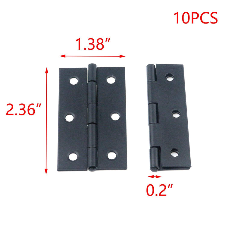 T Tulead Door Hinge Cabinet Hinge Black Out Door Hinges Bedroom Door Hinges Iron Hinge 2.36"x1.38",10PCS with Mounting Screws Black,2.36"x1.38",10pcs - NewNest Australia
