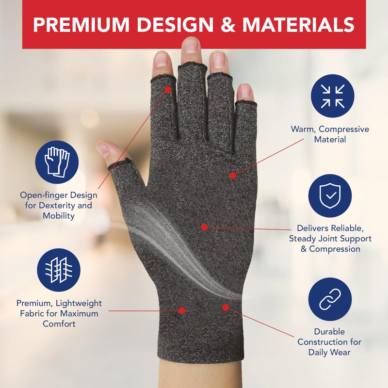 Doctor Developed Compression Gloves/Arthritis Gloves for Women & Men & Doctor Written Handbook - Carpal tunnel relief, Arthritis, Raynauds (Medium, 2 Pairs) M - NewNest Australia