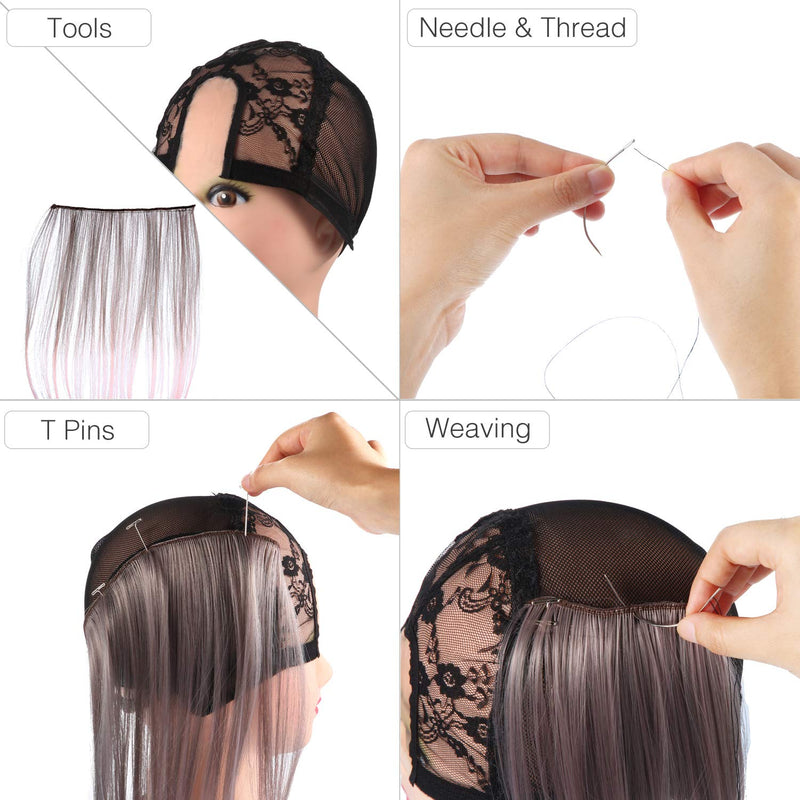 Boao 20 Pieces Wig C Curved Needles with 328 Yard Thread for Wig Making - NewNest Australia