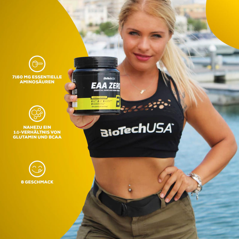 BioTechUSA EAA Zero - Essential Amino Acid Power | 7160mg EAA/serving | WHO recommended ratio | Sugar-free, gluten-free, 350 g, peach iced tea 350 g (pack of 1) - NewNest Australia