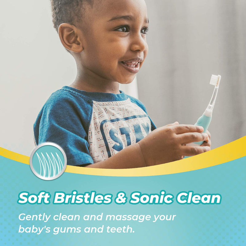 Papablic Debby Toddler Sonic Electric Toothbrush with Cute Dino Covers for Babies and Toddlers Ages 1-3 Years - NewNest Australia