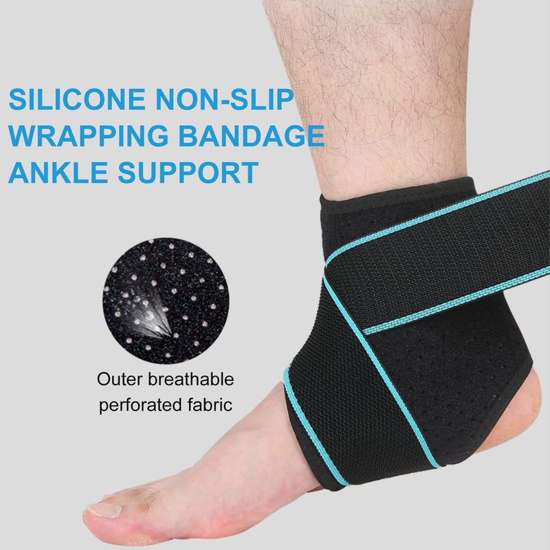2 Pack Blue Elastic Foot Brace Breathable Sports Ankle Support Basketball Football Running Adjustable Ankle Support Protect Ankle From Sprains Suitable For Men And Women - NewNest Australia