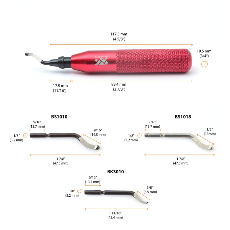 AFA Tooling - Deburring Tool Kit with 16 HSS Blades (5 BS1010, 5 BS3010, 5BS1018) for Multi Use Application | Edge Burr Removal for Copper Pipes, 3D Printing Plastics, Resin Art, and Metal Work Tool + 15blades - NewNest Australia