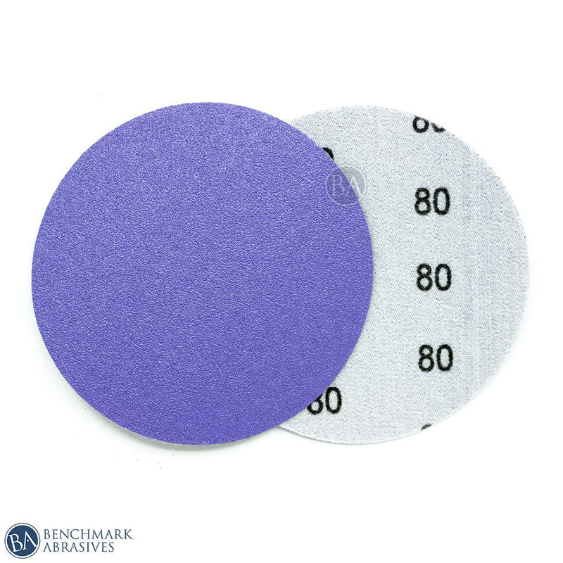 Benchmark Abrasives Ceramic 5" No Hole Film Backed Hook & Loop Discs - 50 Pack (60 Grit) 60 Grit - NewNest Australia