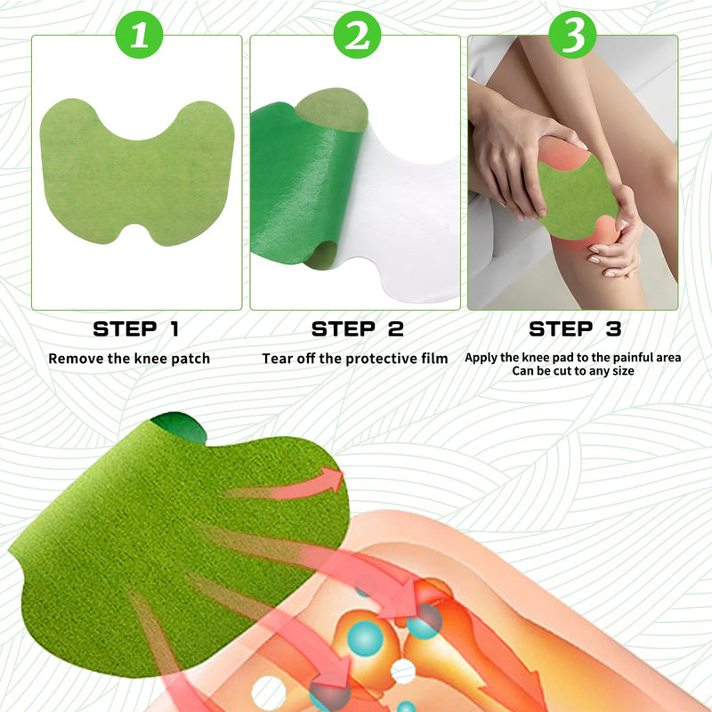 Pain Relief Patch for Knee, Pain Relief Patches, Natural Wormwood Knee Patches for Knee, Back, Neck, Muscle Soreness, Shoulders (24 Pieces) - NewNest Australia