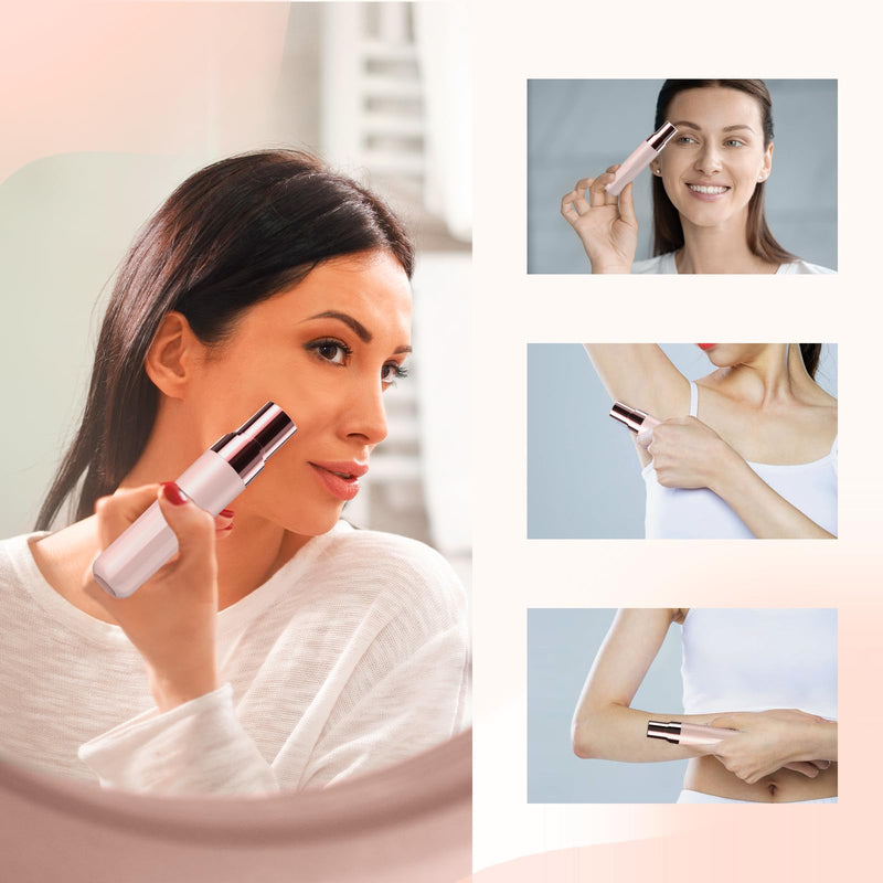 Gurelax - Facial Hair Remover For Women, Battery Operated Plucker For Face, Arms, Led Light Hair Removal Epilator Women'S Face, 18K Gold Plated Head Razor, All Ages - NewNest Australia