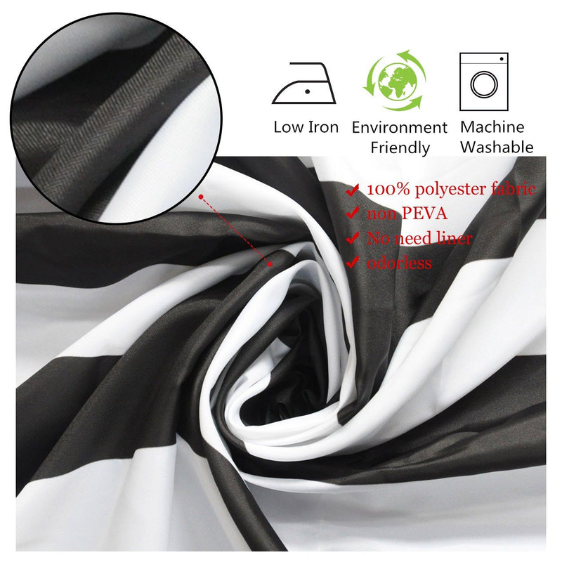 LB Black and White Shower Curtain,Striped Bathroom Curtain,72x72 inch Waterproof Polyester Fabric,Fashion Bath Decor,Ring Hooks Included 72''Wx72''L - NewNest Australia