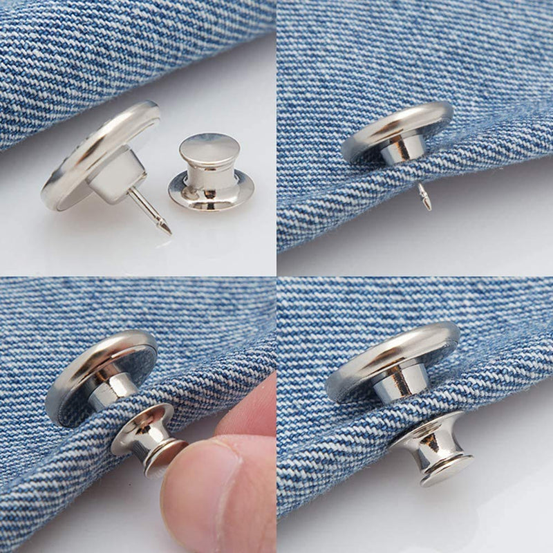 6PCS Perfect Fit Instant Button, Instant Buttons, Jean Replacement Buttons Removable Button No Sew Buttons to Extend or Reduce an Inch to Any Pants Waist in Seconds! 6PCS 6pcs-b - NewNest Australia
