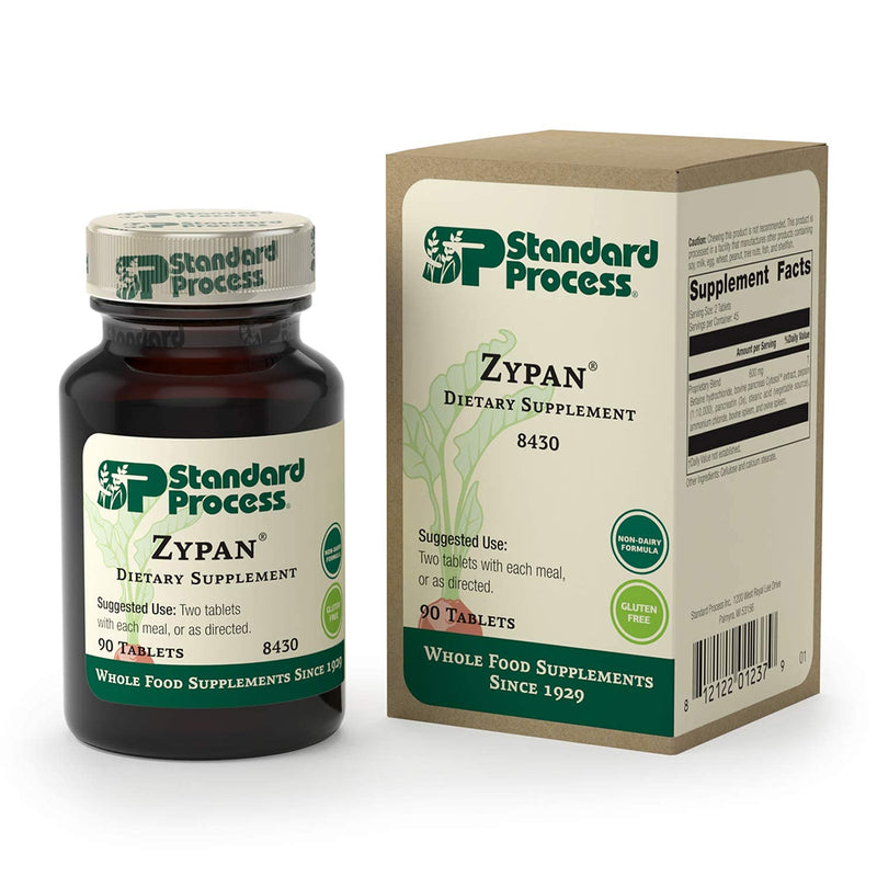 Standard Process Zypan - Whole Food Digestion and Digestive Health with Pepsin, Betaine Hydrochloride (Betaine HCl) and Pancreatin - Gluten Free - 90 Tablets 90 Count (Pack of 1) - NewNest Australia
