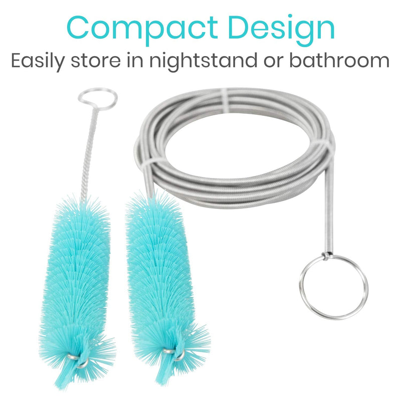 Vive CPAP Tube Cleaning Brush - Stainless Steel Cleaner for Mask and Pipe - Wire Bristle Solution - for 7 Foot Hose and 22 mm Diameter - Portable, Flexible and to Easily Clean Standard Tubing Kit - NewNest Australia