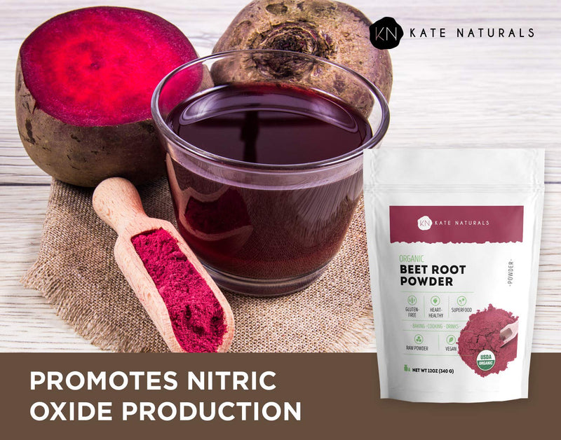 Beet Root Powder for Baking & Blood Pressure - Kate Naturals. USDA Organic Beetroot Powder & Nitric Oxide Supplement for Increase Energy & Stamina Pre Workout. Gluten Free Organic Beet Powder - NewNest Australia