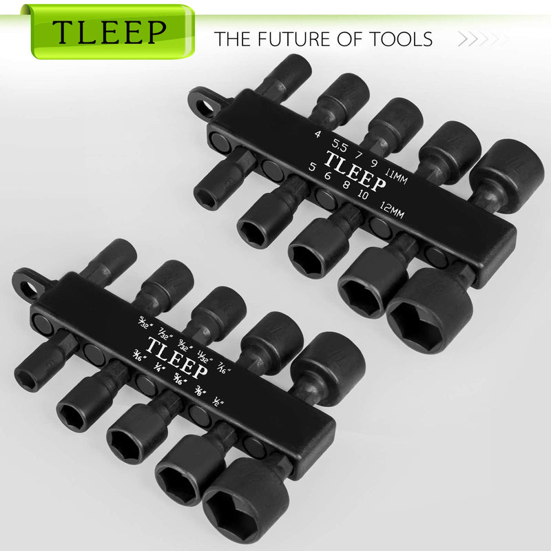 TLEEP 20 x Power Nut Driver Set for Impact Drill, 1/4” Hex Head Drill Bit Set SAE and Metric Screwdriver Socket Set, Chrome Vanadium Steel, Quick Change Chuck Socket Wrench Screw Impact Nutsetter 20 Drill Bits - NewNest Australia