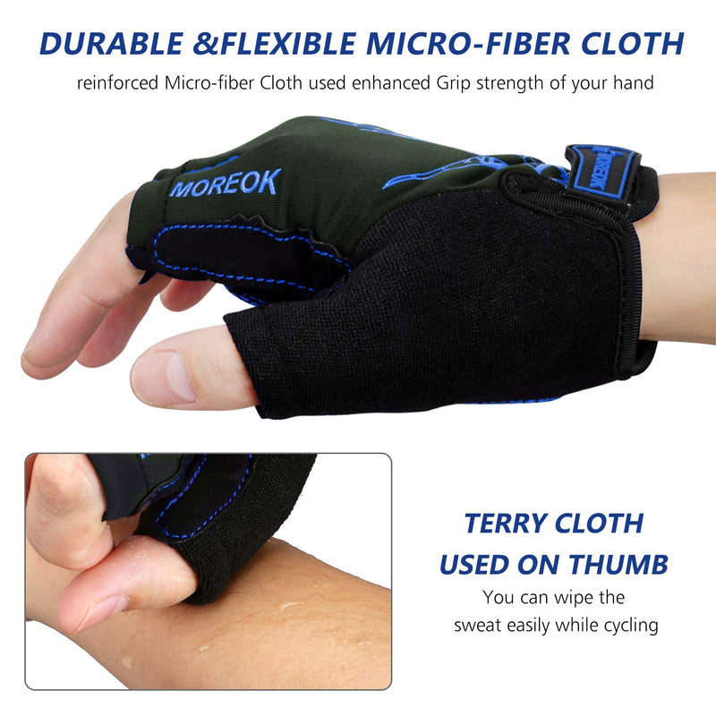 MOREOK Cycling Gloves Bike Gloves for Men/Women-[5MM Gel Pad] Biking Gloves Half Finger Road Bike MTB Bicycle Gloves-for Cycling /Workout/Motorcycle /Gym/Training/Outdoor Blue X-Large - NewNest Australia