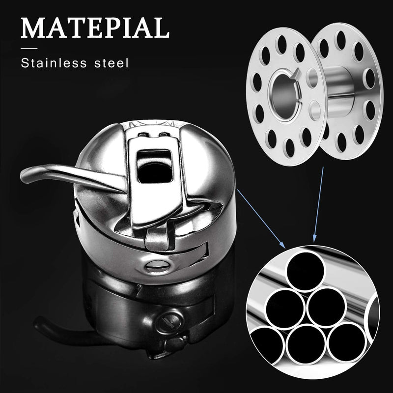 3 Pieces Sewing Machine Bobbin Case and 15 Pieces Singer Sewing Machine Bobbins Metal Sewing Bobbins with Shuttle Holder for Craft Sewing, Compatible with Front Loading 15 Class Machines - NewNest Australia