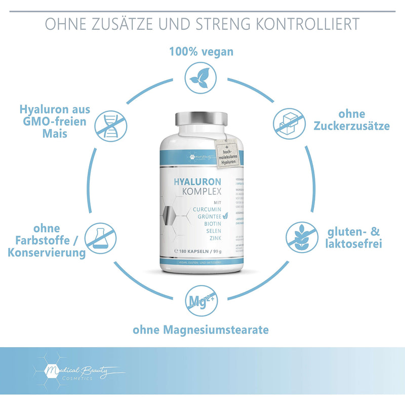 The Test Winner 2023: 180 Hyaluronic Acid Capsules High Dose - 600 Mg With Zinc, Curcumin And Green Tea Extract - Hyaluronic Capsules High Dose With Biotin, Selenium For Beautiful Skin, Hair, Bones, - NewNest Australia