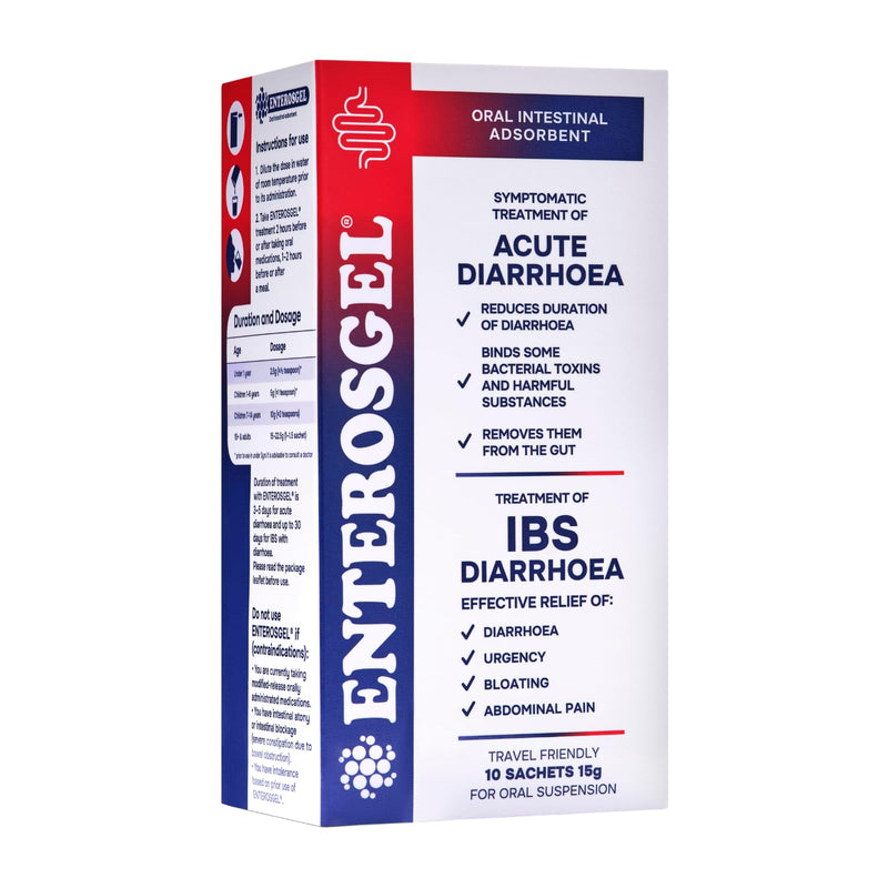 Enterosgel Starter Kit - Relief from IBS Symptoms: Diarrhoea, Abdominal Pain, Bloating, Urgency | Acute Diarrhoea Treatment (1 Tube of 225 g. + 10x15 g. sachets) - NewNest Australia