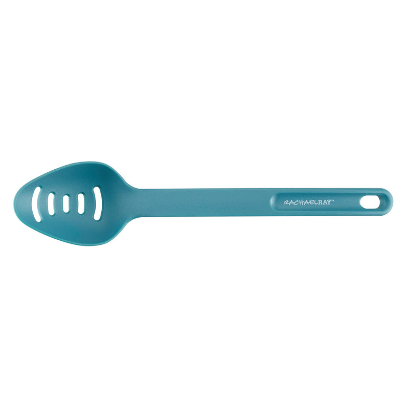 NewNest Australia - Rachael Ray Cucina Nylon Nonstick Utensils/Fish Turner, Spatula, Solid and Slotted Spoons, 4 Piece, Agave Blue 