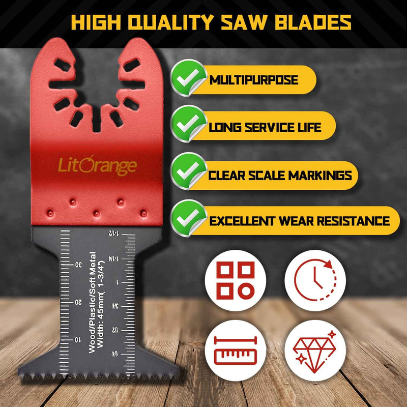 Litorange 12PCS 35mm / 1-3/8" Precision Wood Cutter Saw Blades Oscillating Multi Tool,Professional Universal Oscillating Saw Blades(Pack of 12) For Wood, Metal and Hard Material 12PCS Precision - NewNest Australia