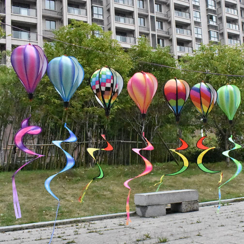 DOITOOL 3Pcs Hot Air Balloon Wind Rainbow Hanging Wind Spinner for Outdoor Garden - NewNest Australia