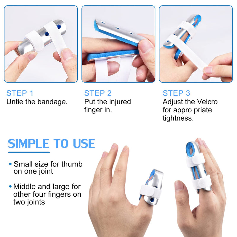 Sopito Finger Splint, 3 Pieces Finger Cots Finger Protection Stacksche Splint Finger Splint Middle Finger Splint Small Finger For Immobilization Broken Fingers Arthritis Knuckle - NewNest Australia