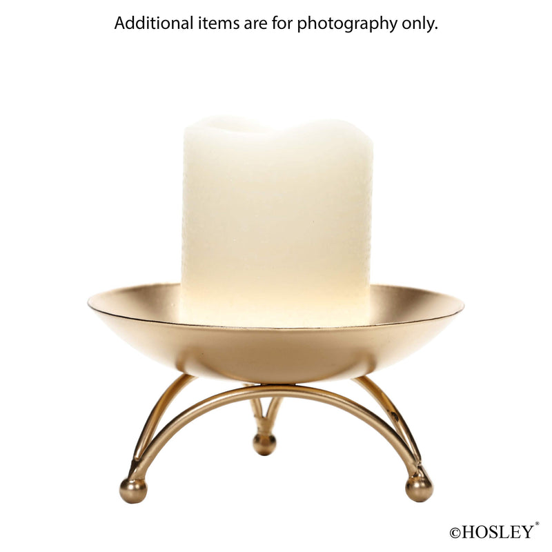 NewNest Australia - Hosley 6 Inch Gold Pillar Candle Holder, Mid Century Modern Farmhouse Ideal for Wedding Trinkets Party Favor Reki Meditation. W5 6'' diameter 